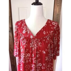 Vintage Floral House Dress, Muumuu, Lounger, Size Medium